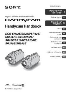 Sony DCR SR 32 E manual. Camera Instructions.